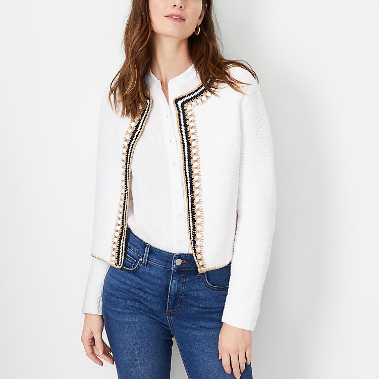 Ann Taylor Crochet Trim Jacket